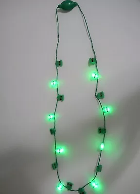 St. Patrick's Day Light Up Flashing Mini Leprechaun Hat Necklace 36” L Batteries • $3.99