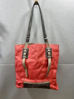 Simply Vera Wang Coral Pink Large Handbag Purse Tote Croc Embossed Faux Leather • $22