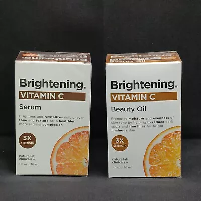 Vitamin C Brightening Serum & Oil 3x Strength Nature Lab Clinicals 1 Fl Oz Set • $17.99