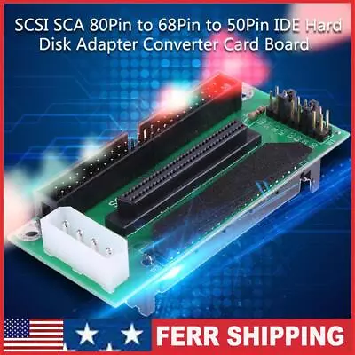 SCSI SCA 80Pin To 68Pin To 50Pin IDE Hard Disk Adapter Converter Card Board • $12.39