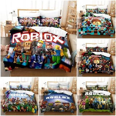 Kids 3D Roblox Game Quilt Duvet Cover Set Bedding Set Single Double UK Size Gift • £20.99