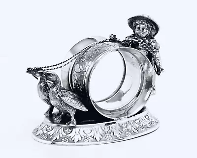 1869 Meriden Silverplate Co. Quadruple Aesthetic Swan Kate Greeway Napking Ring • $149.99