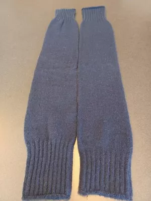 Vintage Authentic Knit Leg Warmers Aerobics Elastic Both Ends Navy Blue Color • $17.99