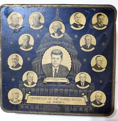 Murray Allen Regal Crown Exclusive Confections Tin Featuring  Presidents To JFK • $15