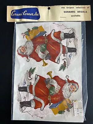 Vtg Ceramic Decals Christmas Santa 2 Pack 5  X 3 1/2  Cerami Corner Inc New • $7.99