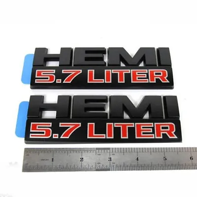 2x OEM 5.7 LITER Black Side Fender Emblems Badge For 1500 A1 68247898AA • $25.33