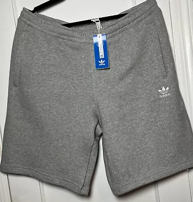 Adidas Originals Trefoil Shorts Mens XXL Cotton Fleece Embroidered Grey Heather • $24.99