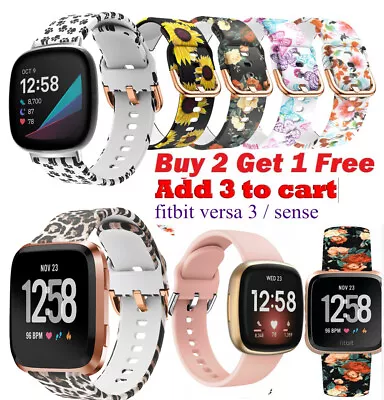 For Fitbit Versa 3 /sense Replacement Soft Silicone Sport Wrist Band Watch Strap • $8.99