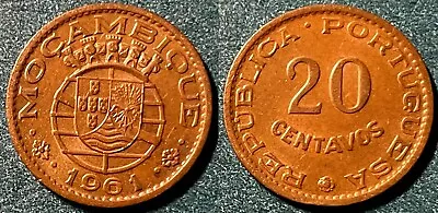 Mozambique 1961 20 Centavos KM-85 Bronze UNC #21 - US Seller • $2.49