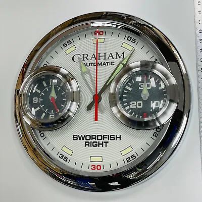 $1750 • Buy Graham Swordfish Right Swiss Made Vintage Dealers Showroom Timepiece Display