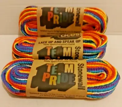 3 X Pairs Rainbow Laces Football Team Pride LGBTQ+ Stonewall UK = £1.99 Pair • £5.97