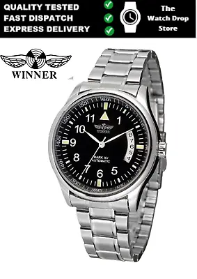 Men Stainless Steel Self Winding Sport Watch Automatic Mechanical Date Day Black • £22.49