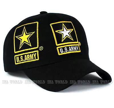 U.S. ARMY Hat ARMY STRONG Embroidered Military Licensed Baseball Cap- Black/Gold • $14.85