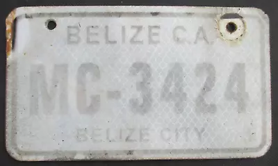 BELIZE CITY BELIZE Expired 2009 Metal Motorcycle License Plate - MC-3424 • $29.99