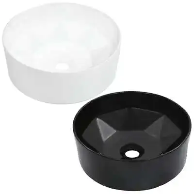 Wash Basin 36x14cm Ceramic Bathroom Wash Bowl Sink Unit Black/White VidaXL • £55.99