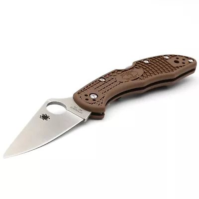 Spyderco Delica 4 VG-10/FRN - Folding Utility Knife -Brown- Seki-City JAPAN EDC • $199