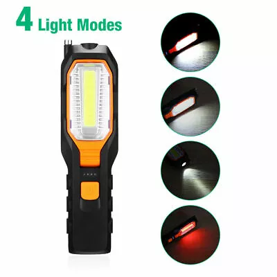 LED Work Light COB Car Garage Inspection Lamp Magnetic Torch USB Rechargeable • £12.60