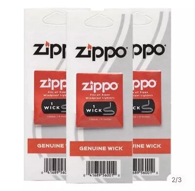 3 X ZIPPO WICK Card Windproof Lighter Replacement 100MM Thread Cord Wire • $11.95