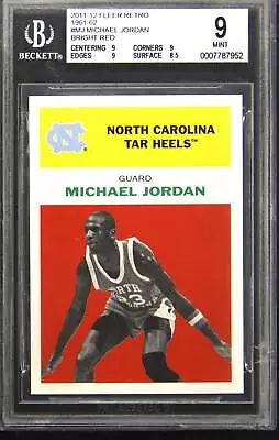 2011-12 Fleer Retro 1961-62 #MJ Michael Jordan Yellow/Red BGS 9 • $800