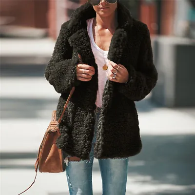 £18.29 • Buy Womens Ladies Teddy Bear Jacket Fleece Coat Winter Warm Faux Fur Fluffy Outwear