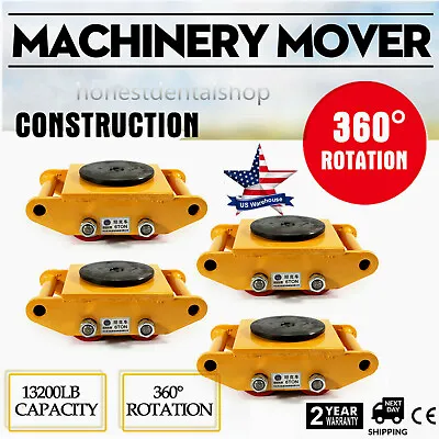 $39 • Buy 6T 4 Rollers Machine Dolly Skate Machinery Mover Cap 360°Rotation Industrial NEW