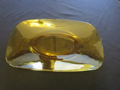 Vintage Vereco France XL Amber Tempered Glass Serving Platter • $15.29