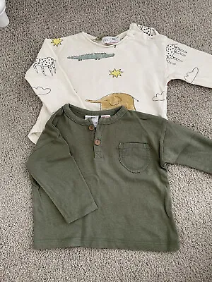 £9.99 • Buy Zara Baby Boy Khaki And Cream Safari Top Shirt Bundle Size 3-6 6-9 Months