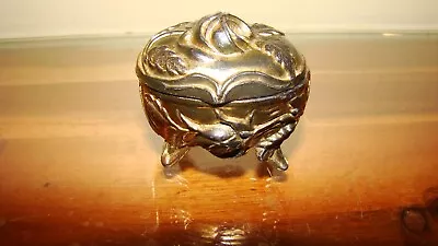 Casket Miniature Nouveau Art Deco Trinket Jewelry Box Metal 2  Vintage • $25