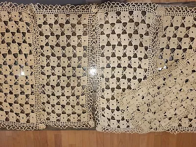 Vintage Hand Crocheted  Placemats Set Of 5 Rectangle  • $69
