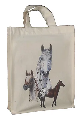 £11.99 • Buy Appaloosa Horse Cotton Shopping Tote Bag With Gusset & Short Handles