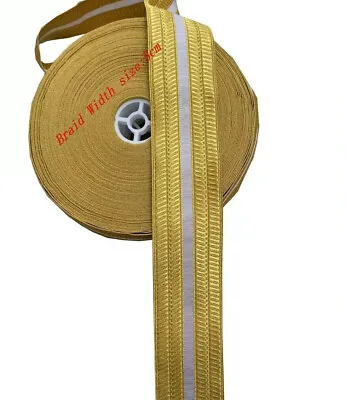 Gold Mylar Braid  With Half White Line Width Size: 5CM (price Per Metre) • £8.99