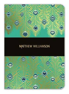 Matthew Williamson Jade Peacock Heart A5 Luxury Notebook • £8.99