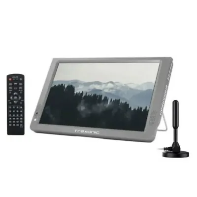 Trexonic 14” Gray Portable Rechargeable LED TV W Warranty Remote HDMI AV SD VGA • $77.94