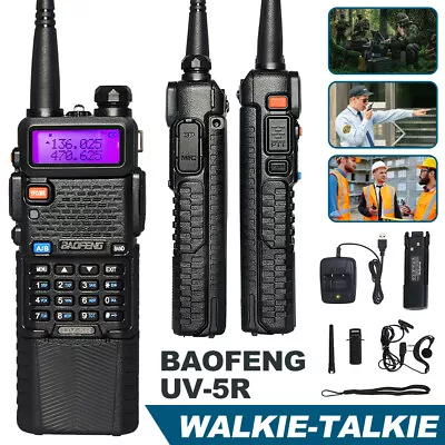 Baofeng UV-5R LCD Dual Band UHF VHF Walkie Talkie Ham Two Way Radio + Earpiece • £25.59