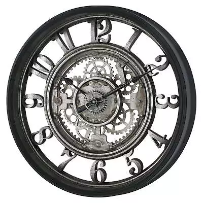 20  Indoor Rustic Metal Arabic Moving Gear Analog Wall Clock • $31.29