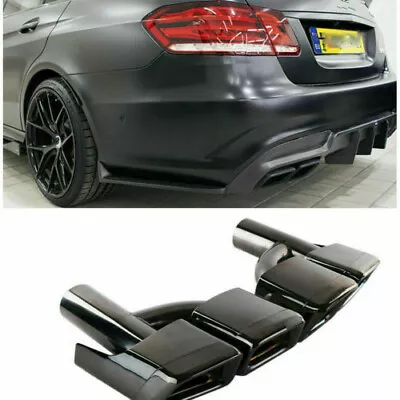 Glossy Black Exhaust Tips Fit For Mercedes Benz C Class CLS Class W204 W218 • $227.05