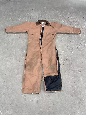 KEY Imperial Coveralls Jumpsuit Brown Insulated Men’s Size L-Short Double Front • $40