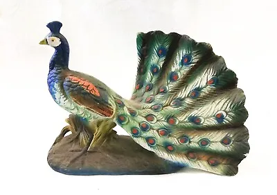 $6 • Buy  Vintage Ceramic Porcelain Peacock Figurine 9 Lx7 T