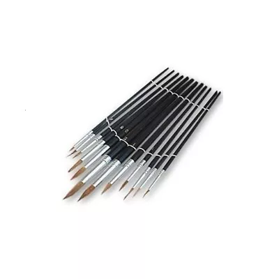 12 Pc Artist Paint Brush Set Professional Fine Model Making Art Oil Acrylic   • £3.39