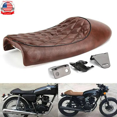 Cafe Racer Seat Flat Brat Hump Saddle Motorcycle For Honda CB Suzuki GN Yamaha • $34.73