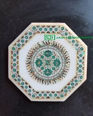 12'' White Marble Table Top Center Coffee Antique Inlay Pietra Dura Mosaic L2 • $320