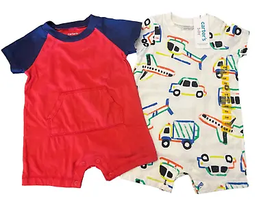 Carters Boys 2 Pc Set Jumpers Rompers Shorts One Piece Outfits NWT Sz 6 Months • $14.99