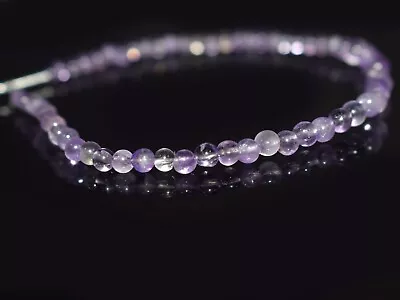 3-4MM Genuine A++ Amethyst Smooth Round Untreated Gemstone 7  Craft Making Beads • $13.74