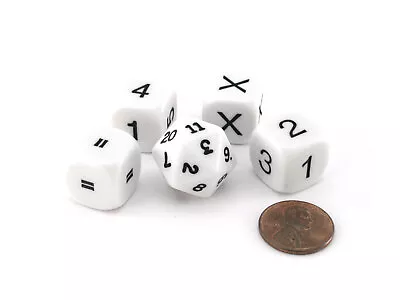 Pack Of 5 Basic Multiplication Math Dice Kit - White With Black • $2.30