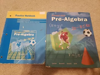 McDougal Littell Pre-Algebra: Student Edition 2005 & Free Practice WORKBOOK • $15.95