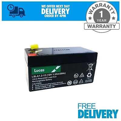 Lucas Yucel Equiv Y1.2-12 - 12v 1.2Ah Burglar Alarm Battery (lucas 1.2ah) • £14.95