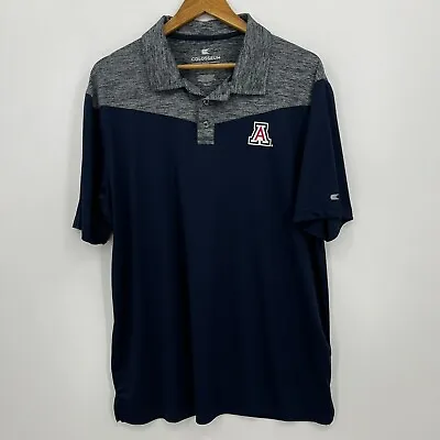 Colosseum Polo Shirt Mens XL Blue U Of A Arizona Wildcats Logo NCAA Short Sleeve • $16.96