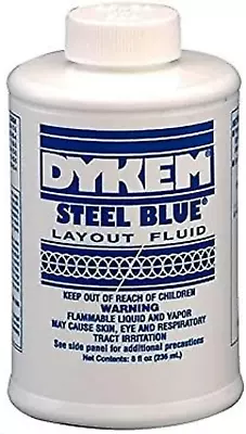 Dykem Layout Fluid Blue 8 Oz. Can And Brush In Cap. Machinist Dye For Metal Lay • $28.55