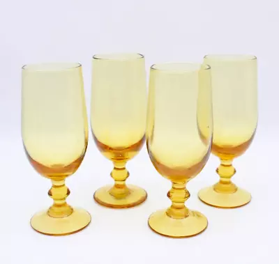 Vintage Amber 5  Stemware Set Of 4 • $24