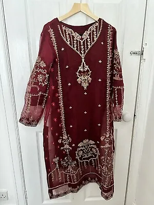 Batik Embroidered 3pc Suit Pakistani Designer Khaadi Sapphire Sana Safinaz Small • £20